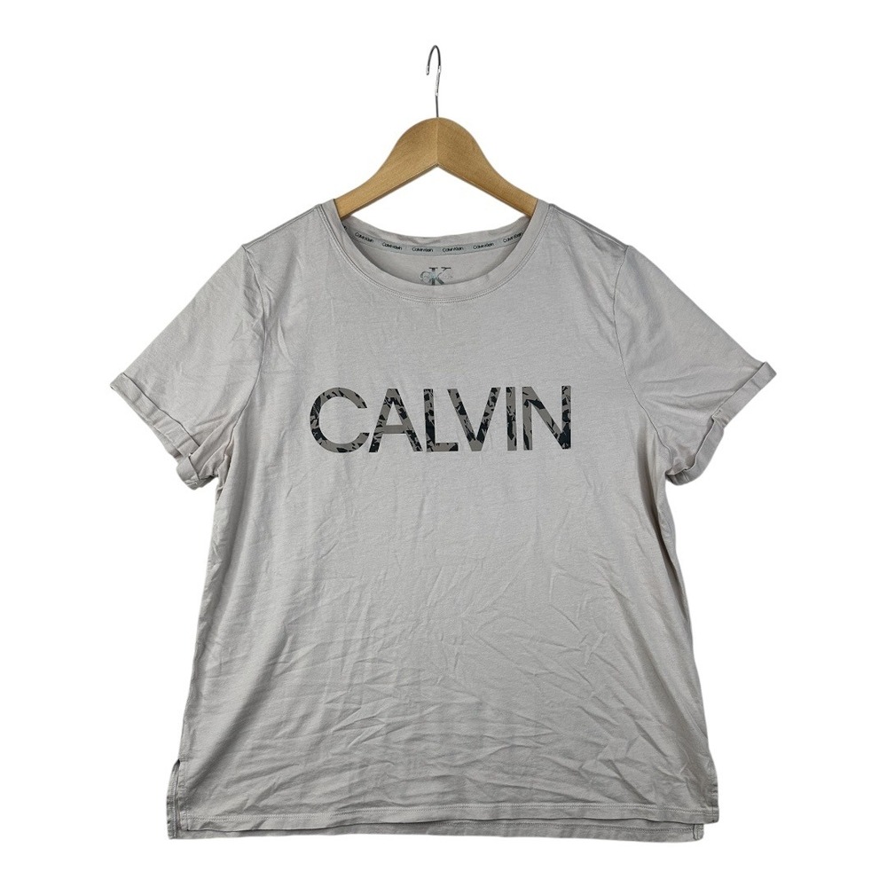 Calvin Klein Short Sleeve Shirt size Large Beige